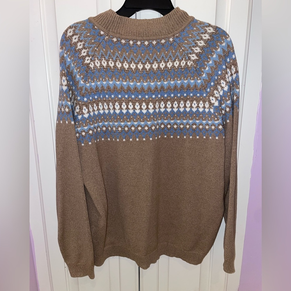 🔥Alfred Dunner Fair Isle Patterned Sweater Size L - Picture 2 of 5
